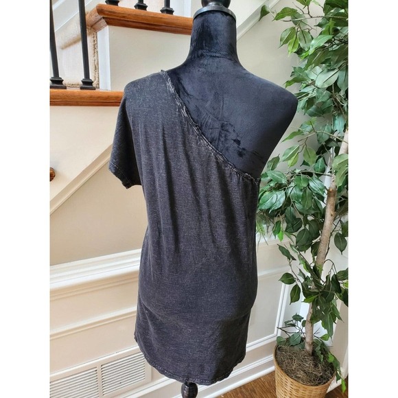 Forever 21 Women Solid Black Cotton One Shoulder Off Pullover Blouse Size Small - Picture 7 of 10